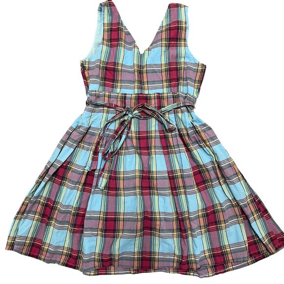 Vintage GH Bass Plaid Pleated Dress Size 12 - Picture 2 of 5